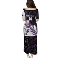 New Zealand Silver Fern Rugby Custom Puletasi Go All Black Purple Maori Paua Shell - Polynesian Pride