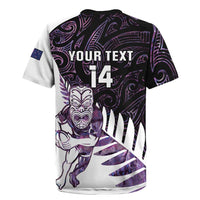 New Zealand Silver Fern Rugby Custom Rugby Jersey Go All Black Purple Maori Paua Shell - Polynesian Pride