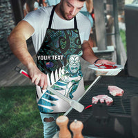 New Zealand Silver Fern Rugby Custom Apron Go All Black Turquoise Maori Paua Shell - Polynesian Pride