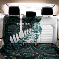New Zealand Silver Fern Rugby Custom Back Car Seat Cover Go All Black Turquoise Maori Paua Shell - Polynesian Pride