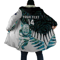New Zealand Silver Fern Rugby Custom Cloak Go All Black Turquoise Maori Paua Shell - Polynesian Pride