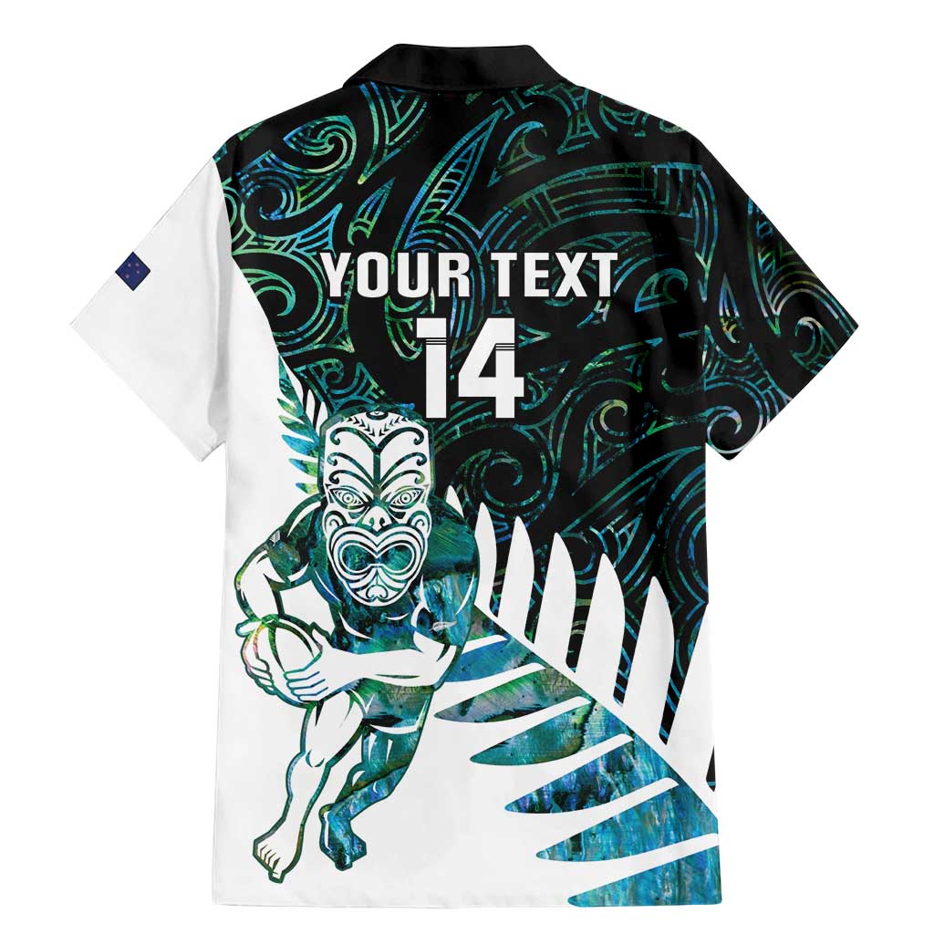 New Zealand Silver Fern Rugby Custom Family Matching Mermaid Dress and Hawaiian Shirt Go All Black Turquoise Maori Paua Shell - Polynesian Pride