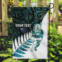 New Zealand Silver Fern Rugby Custom Garden Flag Go All Black Turquoise Maori Paua Shell - Polynesian Pride