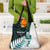 New Zealand Silver Fern Rugby Custom Grocery Bag Go All Black Turquoise Maori Paua Shell - Polynesian Pride