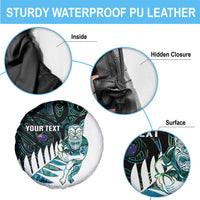 New Zealand Silver Fern Rugby Custom Spare Tire Cover Go All Black Turquoise Maori Paua Shell - Polynesian Pride