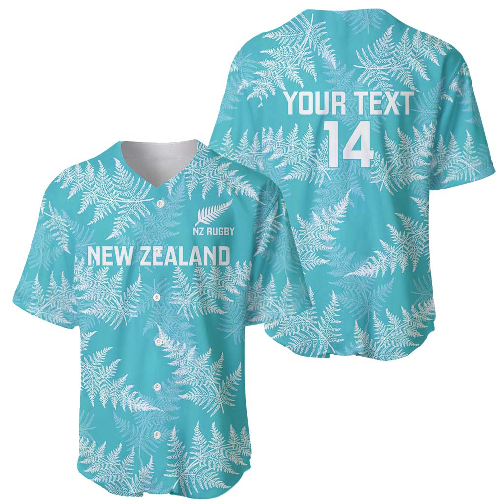 New Zealand Silver Fern Rugby Custom Baseball Jersey Go Aotearoa Champions Turquoise Version - Polynesian Pride