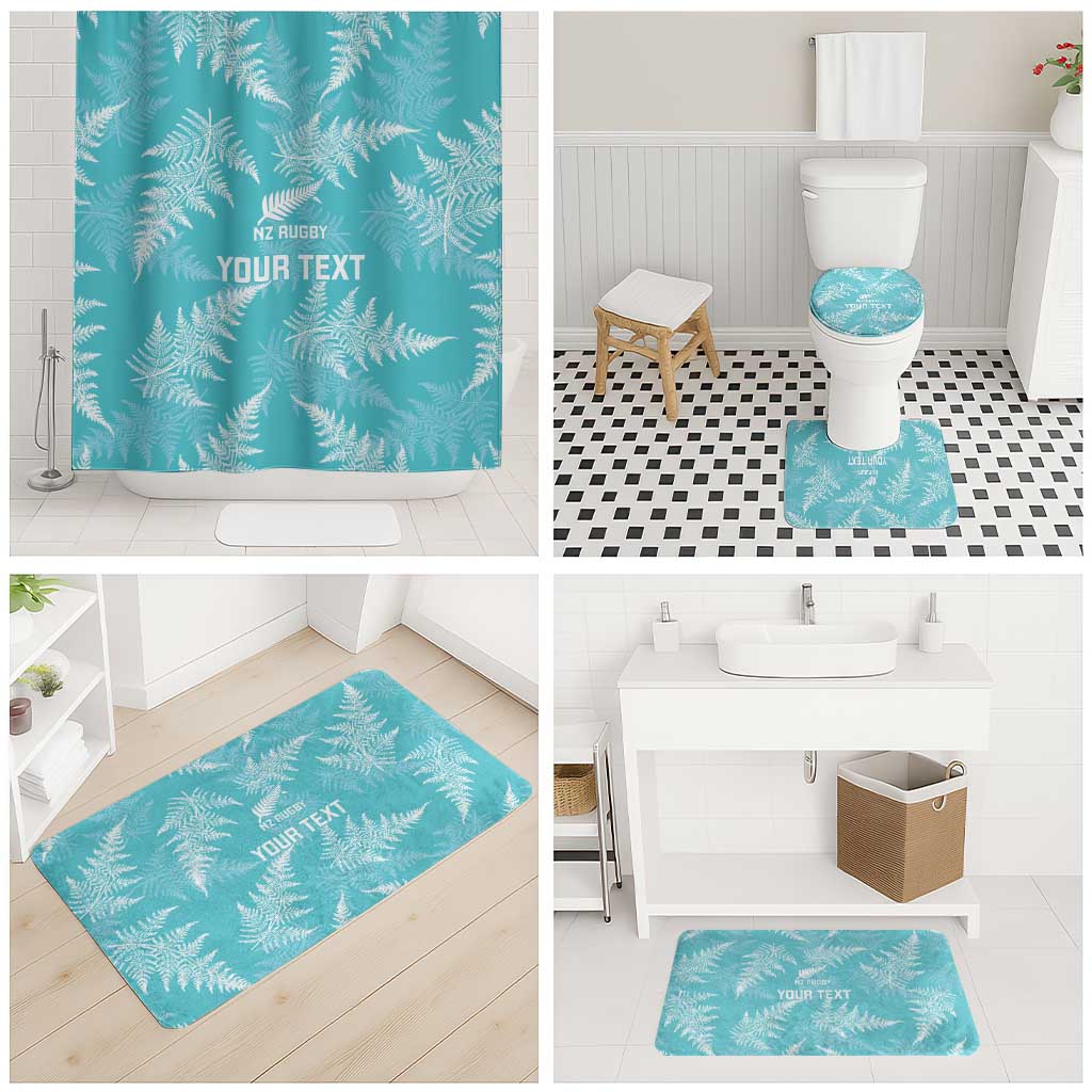 New Zealand Silver Fern Rugby Custom Bathroom Set Go Aotearoa Champions Turquoise Version - Polynesian Pride