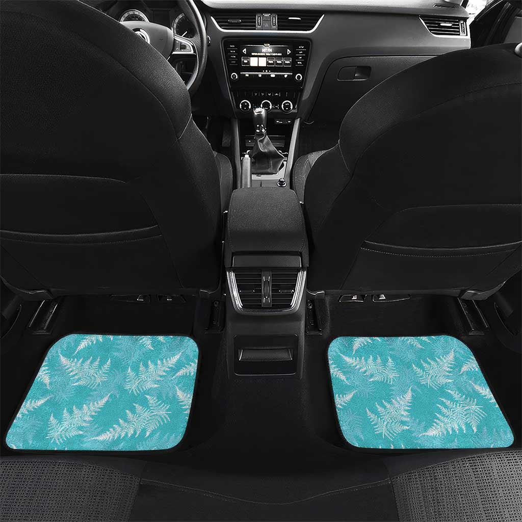 New Zealand Silver Fern Rugby Custom Car Mats Go Aotearoa Champions Turquoise Version - Polynesian Pride