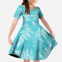 New Zealand Silver Fern Rugby Custom Family Matching Tank Maxi Dress and Hawaiian Shirt Go Aotearoa Champions Turquoise Version - Polynesian Pride