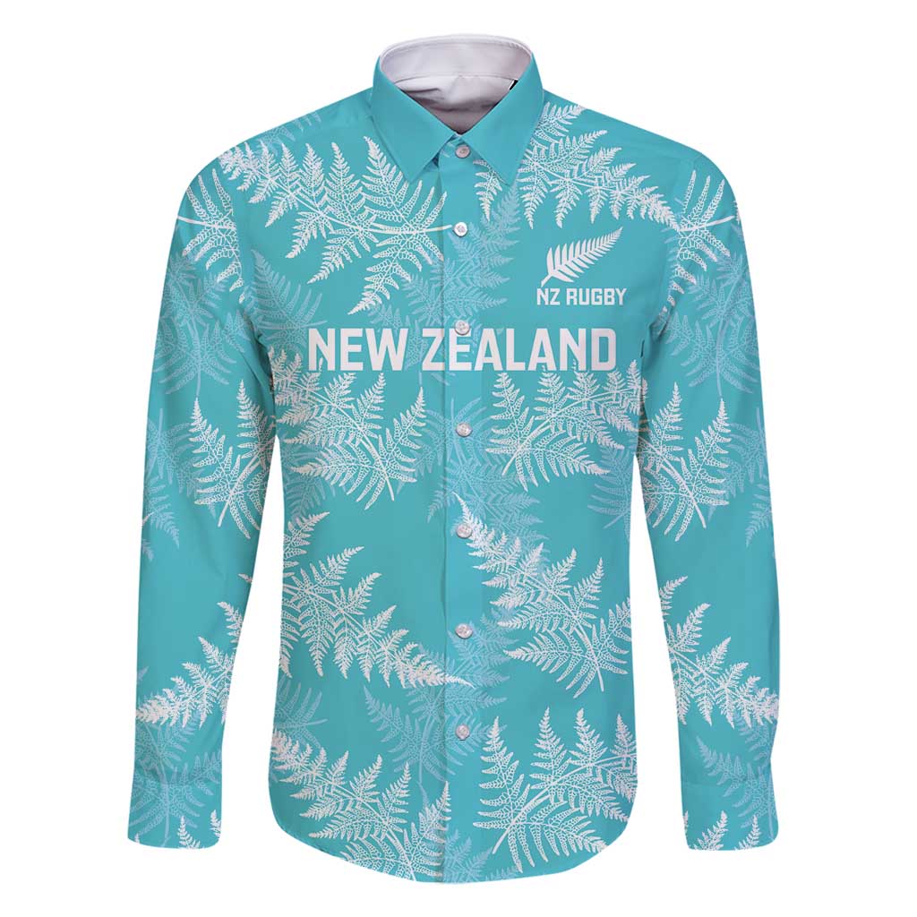 New Zealand Silver Fern Rugby Custom Family Matching Tank Maxi Dress and Hawaiian Shirt Go Aotearoa Champions Turquoise Version - Polynesian Pride