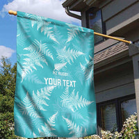 New Zealand Silver Fern Rugby Custom Garden Flag Go Aotearoa Champions Turquoise Version - Polynesian Pride
