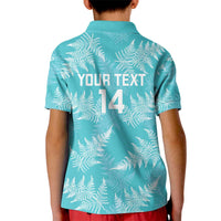 New Zealand Silver Fern Rugby Custom Kid Polo Shirt Go Aotearoa Champions Turquoise Version - Polynesian Pride