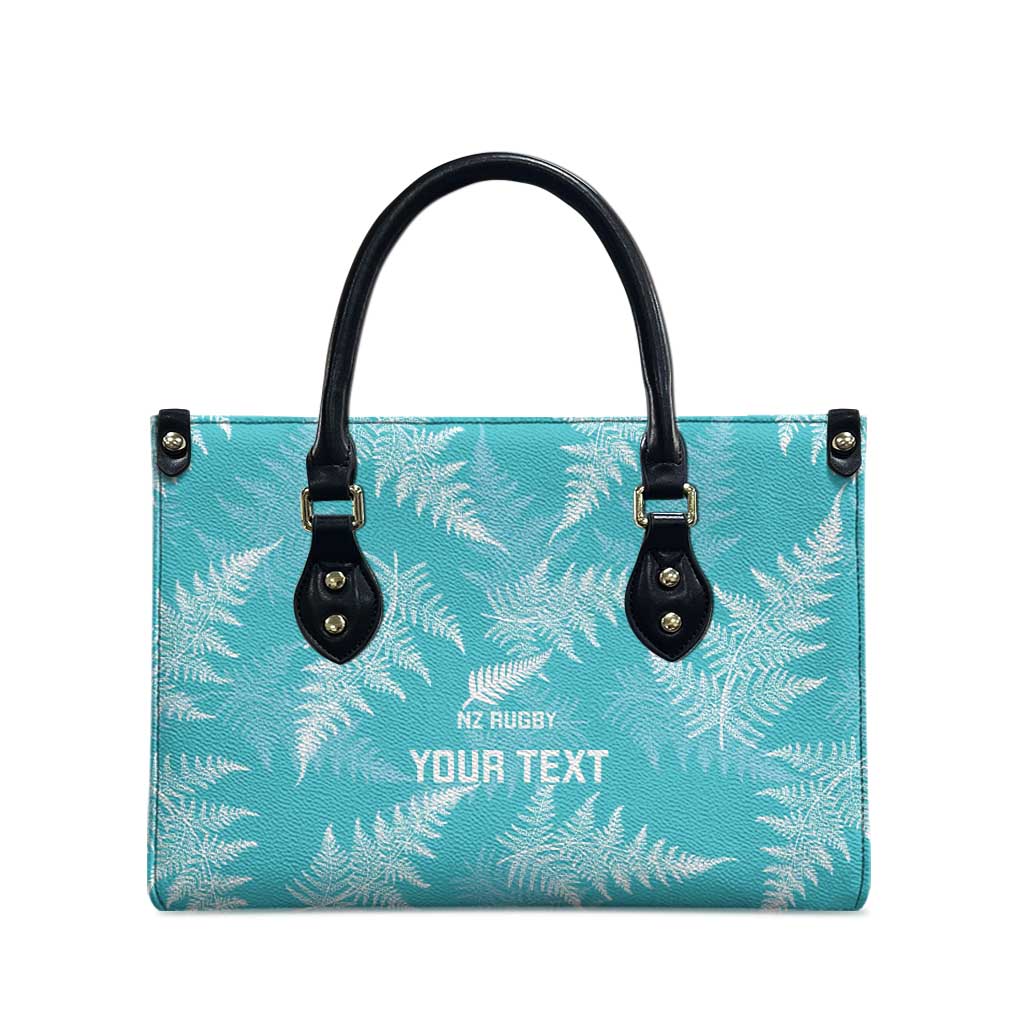 New Zealand Silver Fern Rugby Custom Leather Bag Go Aotearoa Champions Turquoise Version - Polynesian Pride