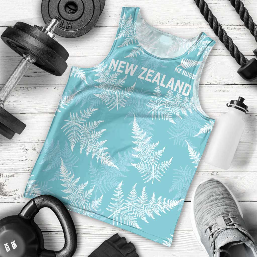 New Zealand Silver Fern Rugby Custom Men Tank Top Go Aotearoa Champions Turquoise Version - Polynesian Pride