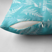 New Zealand Silver Fern Rugby Custom Pillow Cover Go Aotearoa Champions Turquoise Version - Polynesian Pride