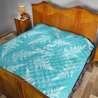 New Zealand Silver Fern Rugby Custom Quilt Go Aotearoa Champions Turquoise Version - Polynesian Pride