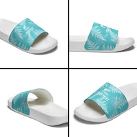 New Zealand Silver Fern Rugby Custom Slide Sandals Go Aotearoa Champions Turquoise Version - Polynesian Pride