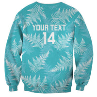 New Zealand Silver Fern Rugby Custom Sweatshirt Go Aotearoa Champions Turquoise Version - Polynesian Pride