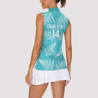 New Zealand Silver Fern Rugby Custom Women Sleeveless Polo Shirt Go Aotearoa Champions Turquoise Version - Polynesian Pride