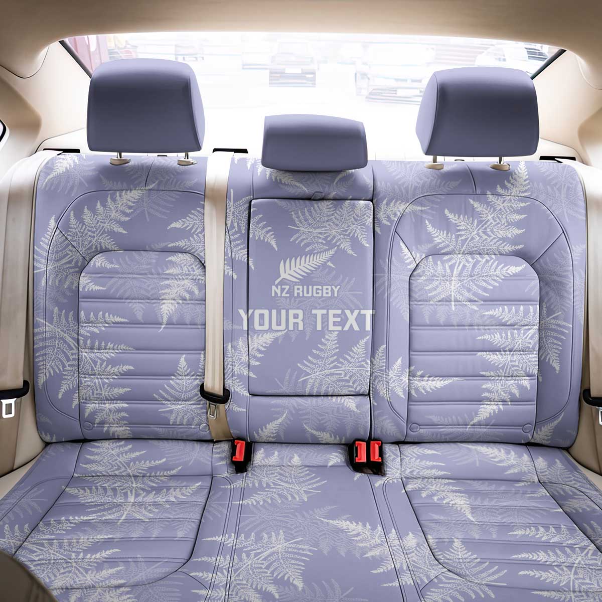 New Zealand Silver Fern Rugby Custom Back Car Seat Cover Go Aotearoa Champions Purple Version - Polynesian Pride