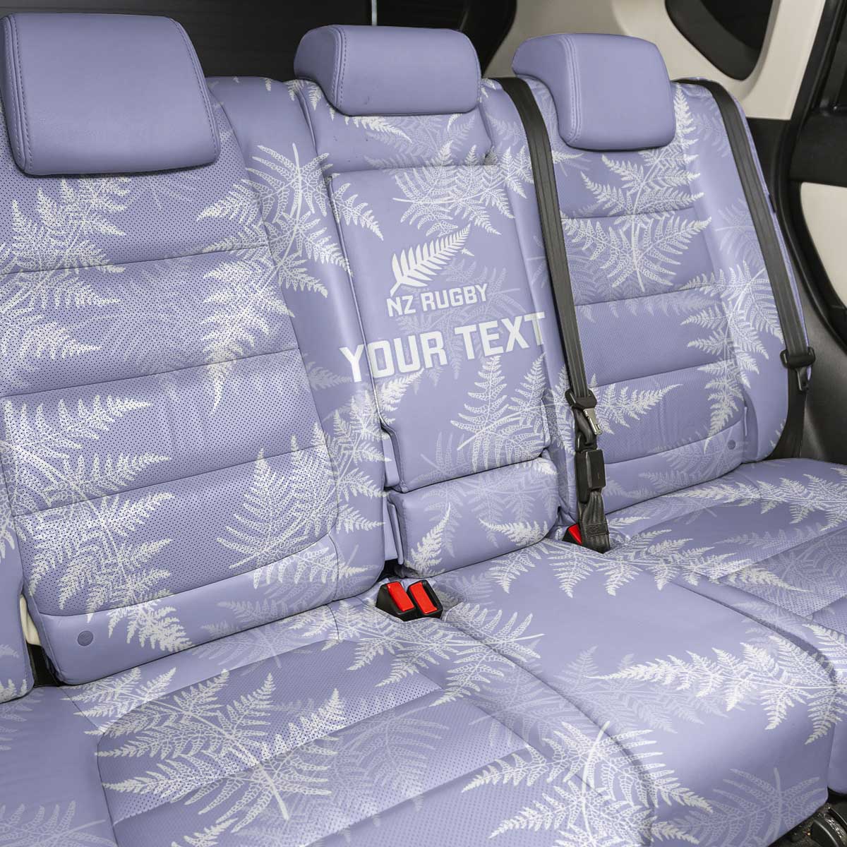 New Zealand Silver Fern Rugby Custom Back Car Seat Cover Go Aotearoa Champions Purple Version - Polynesian Pride