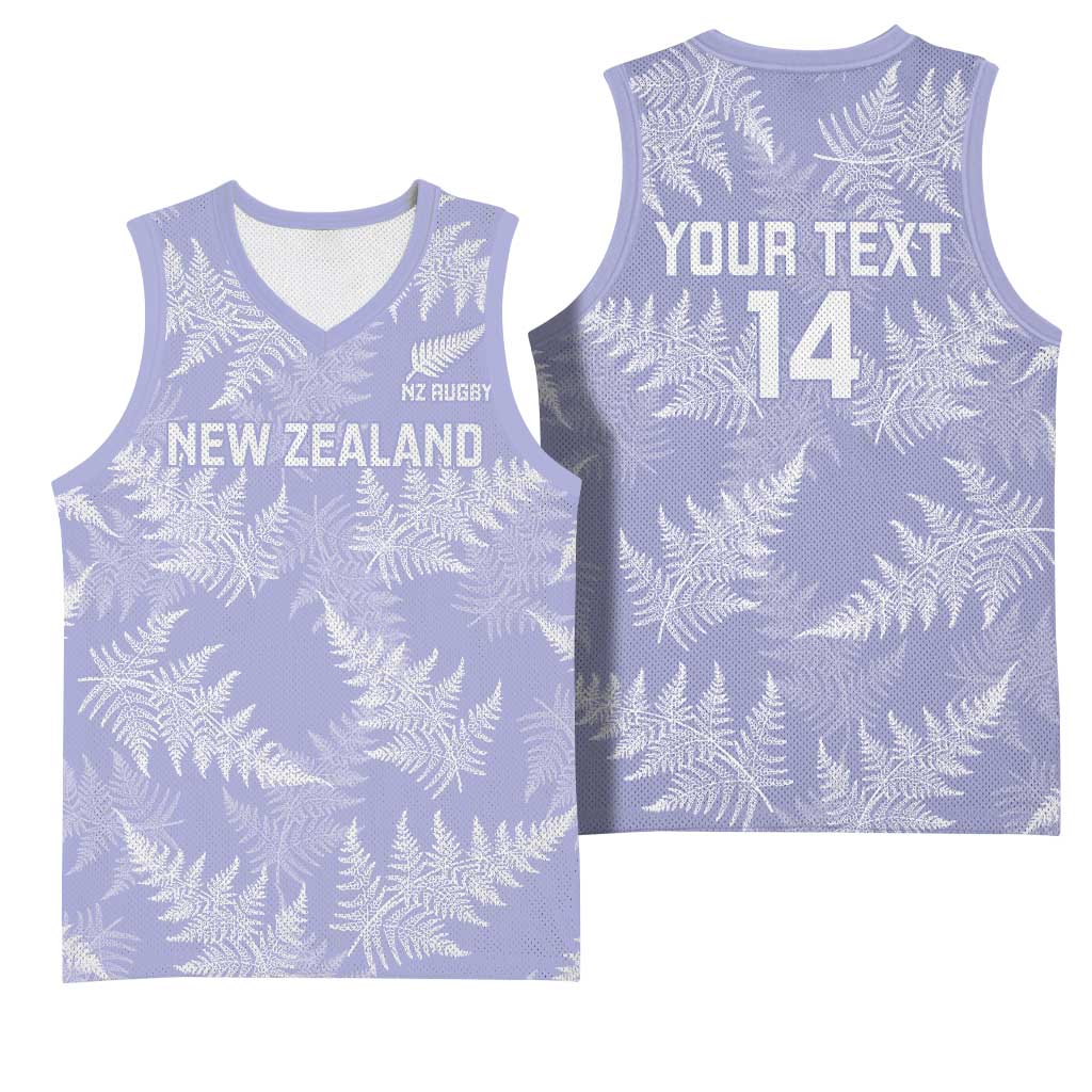 New Zealand Silver Fern Rugby Custom Basketball Jersey Go Aotearoa Champions Purple Version - Polynesian Pride