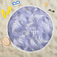 New Zealand Silver Fern Rugby Custom Beach Blanket Go Aotearoa Champions Purple Version - Polynesian Pride