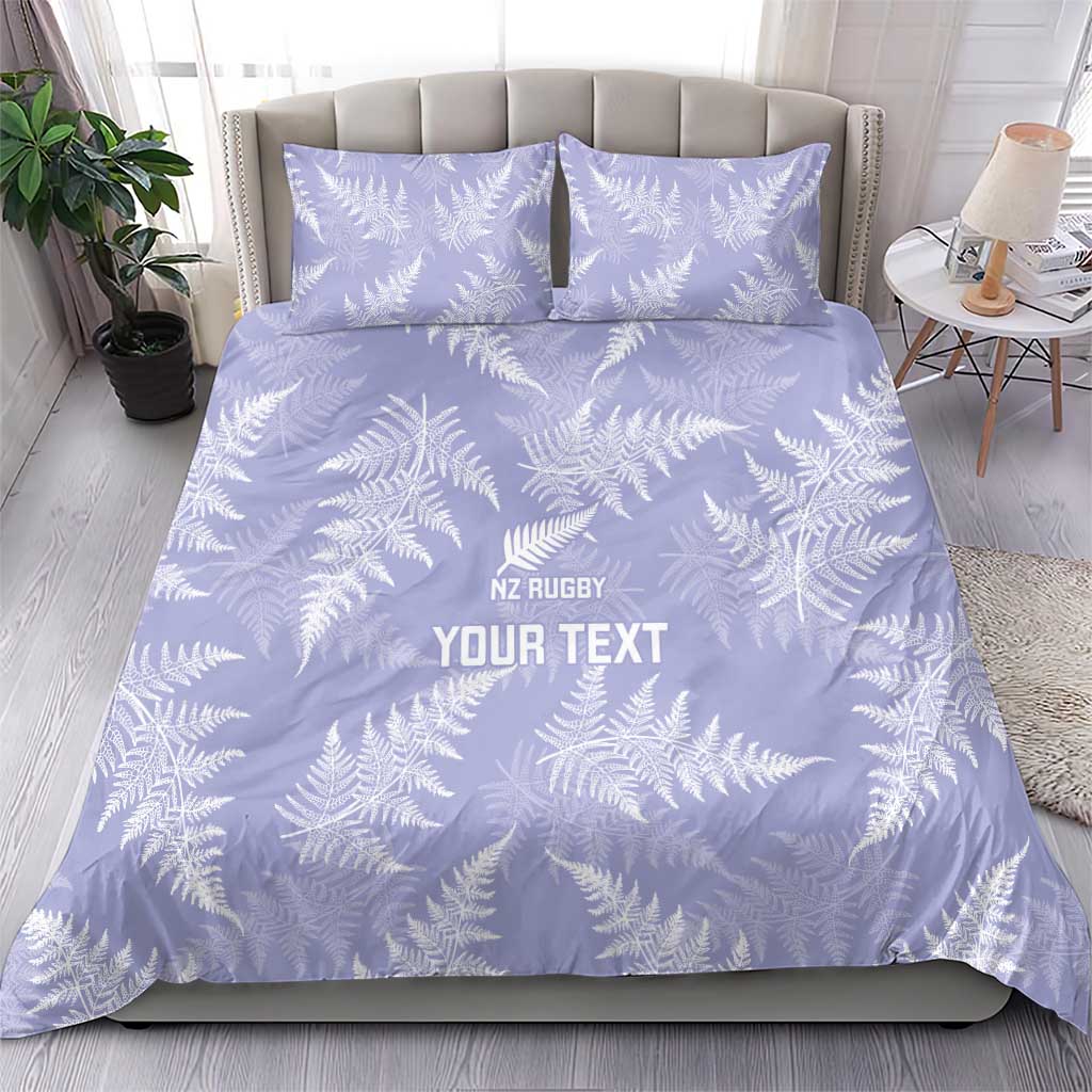 New Zealand Silver Fern Rugby Custom Bedding Set Go Aotearoa Champions Purple Version - Polynesian Pride