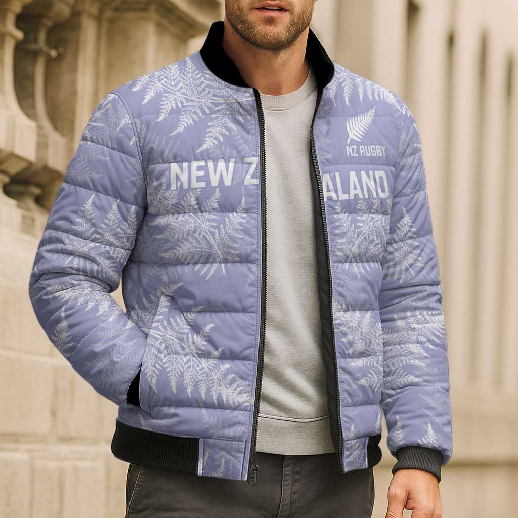New Zealand Silver Fern Rugby Custom Bomber Puffer Jacket Go Aotearoa Champions Purple Version - Polynesian Pride