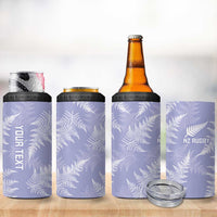 New Zealand Silver Fern Rugby Custom 4 in 1 Can Cooler Tumbler Go Aotearoa Champions Purple Version - Polynesian Pride