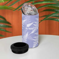 New Zealand Silver Fern Rugby Custom 4 in 1 Can Cooler Tumbler Go Aotearoa Champions Purple Version - Polynesian Pride