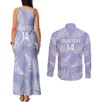 New Zealand Silver Fern Rugby Custom Couples Matching Tank Maxi Dress and Long Sleeve Button Shirt Go Aotearoa Champions Purple Version - Polynesian Pride