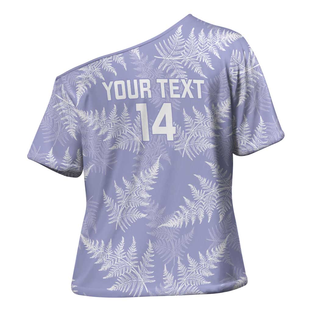 New Zealand Silver Fern Rugby Custom Cross Shoulder Shirt Go Aotearoa Champions Purple Version - Polynesian Pride