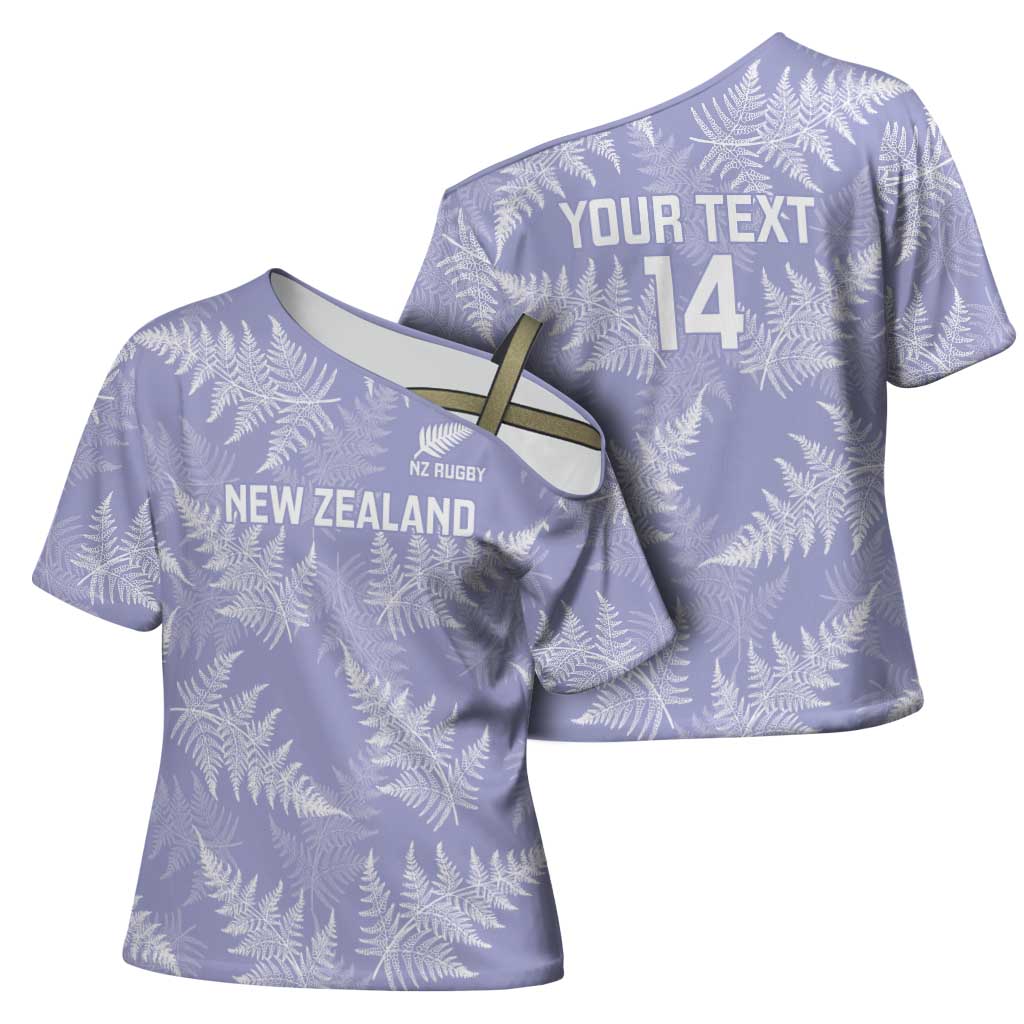 New Zealand Silver Fern Rugby Custom Cross Shoulder Shirt Go Aotearoa Champions Purple Version - Polynesian Pride