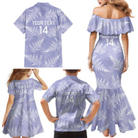 New Zealand Silver Fern Rugby Custom Family Matching Mermaid Dress and Hawaiian Shirt Go Aotearoa Champions Purple Version - Polynesian Pride