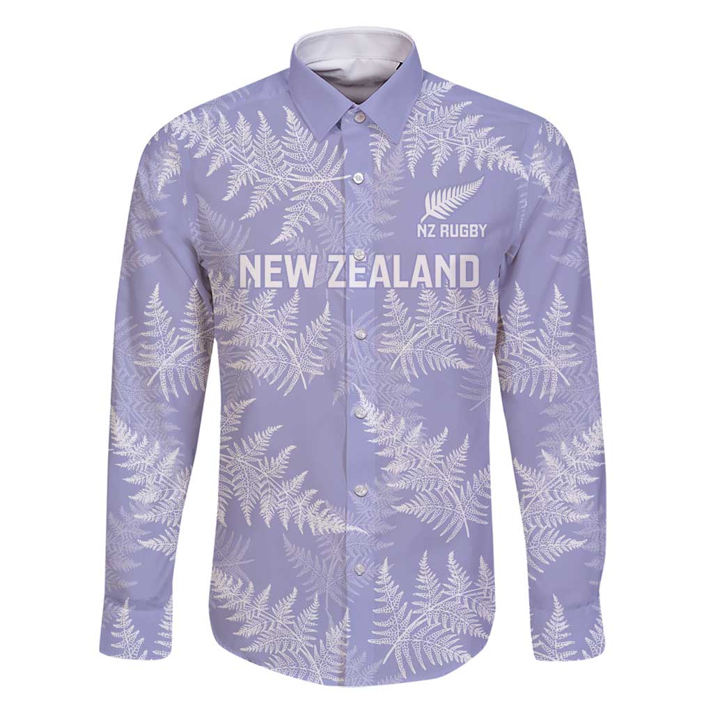 New Zealand Silver Fern Rugby Custom Family Matching Off Shoulder Short Dress and Hawaiian Shirt Go Aotearoa Champions Purple Version - Polynesian Pride