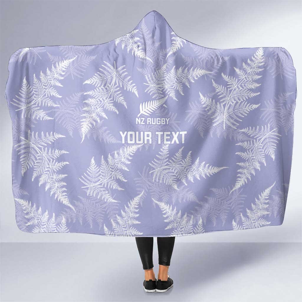 New Zealand Silver Fern Rugby Custom Hooded Blanket Go Aotearoa Champions Purple Version - Polynesian Pride