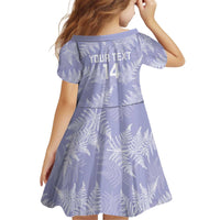 New Zealand Silver Fern Rugby Custom Kid Short Sleeve Dress Go Aotearoa Champions Purple Version - Polynesian Pride