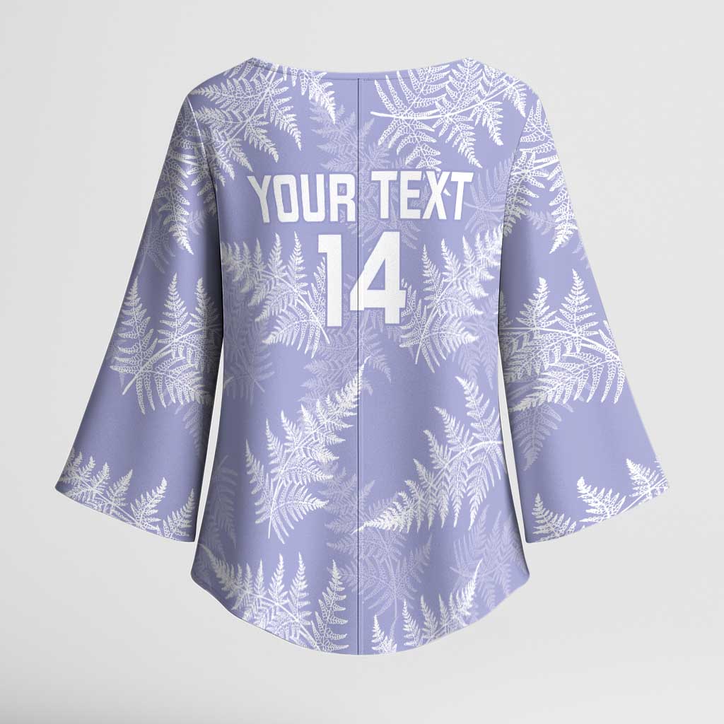 New Zealand Silver Fern Rugby Custom Kimono Sleeve Blouse Go Aotearoa Champions Purple Version - Polynesian Pride