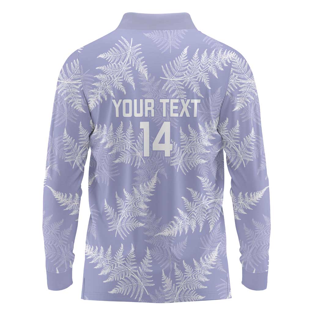 New Zealand Silver Fern Rugby Custom Long Sleeve Polo Shirt Go Aotearoa Champions Purple Version - Polynesian Pride