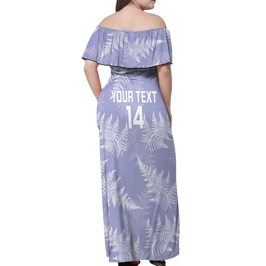 New Zealand Silver Fern Rugby Custom Off Shoulder Maxi Dress Go Aotearoa Champions Purple Version - Polynesian Pride