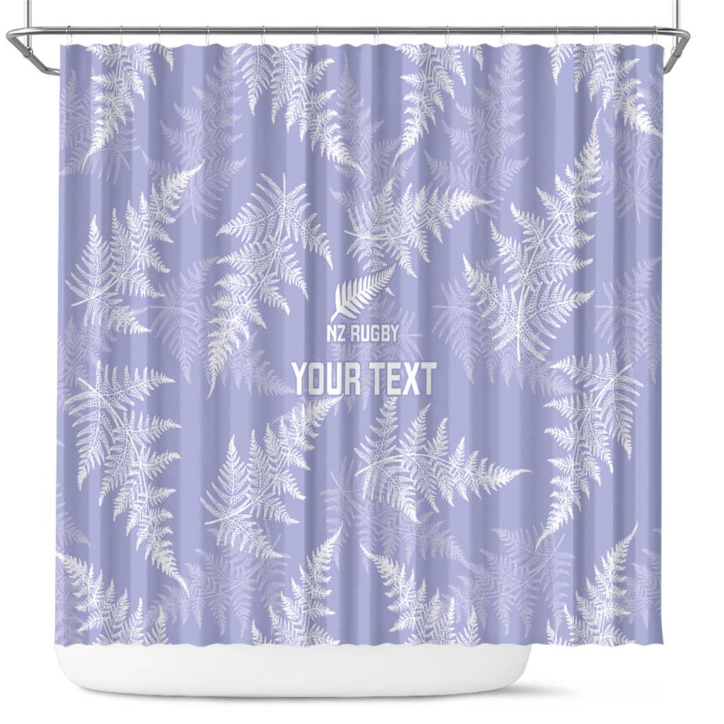 New Zealand Silver Fern Rugby Custom Shower Curtain Go Aotearoa Champions Purple Version - Polynesian Pride