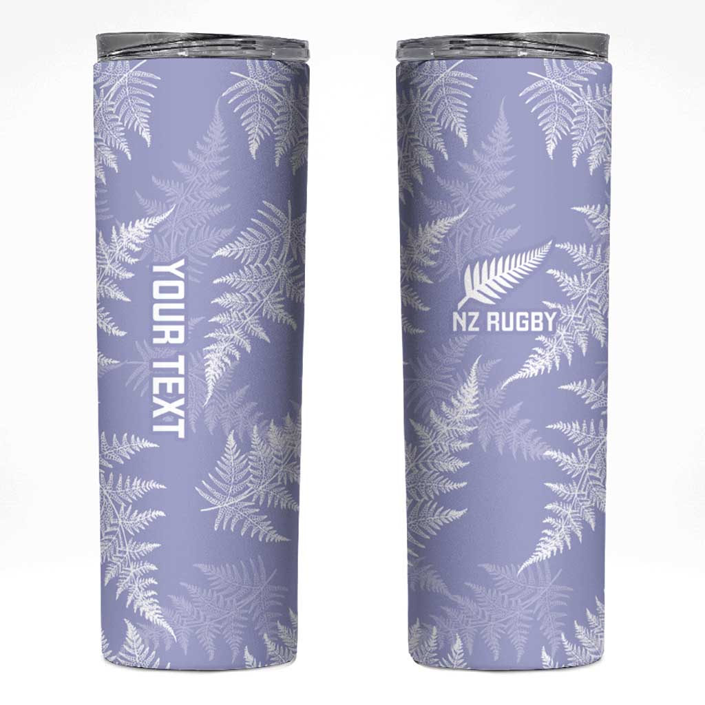 New Zealand Silver Fern Rugby Custom Skinny Tumbler Go Aotearoa Champions Purple Version - Polynesian Pride