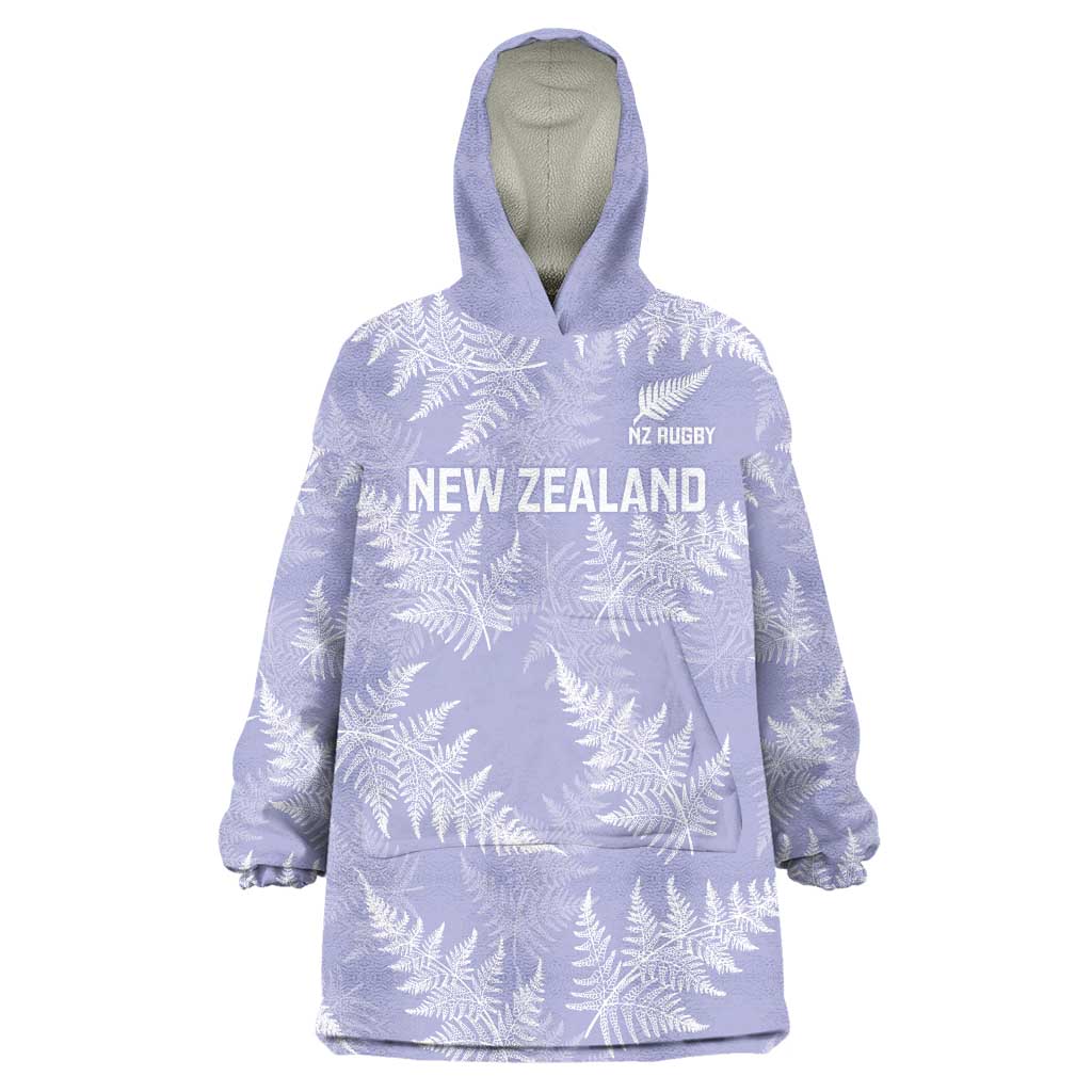 New Zealand Silver Fern Rugby Custom Wearable Blanket Hoodie Go Aotearoa Champions Purple Version - Polynesian Pride
