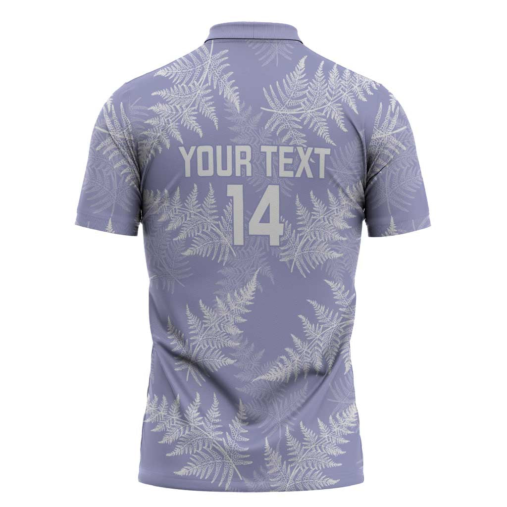 New Zealand Silver Fern Rugby Custom Zipper Polo Shirt Go Aotearoa Champions Purple Version - Polynesian Pride