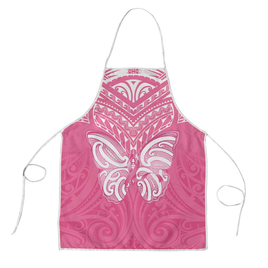 New Zealand Breast Cancer Awareness Apron Maori Butterfly Pink Ribbon - Polynesian Pride