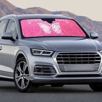 New Zealand Breast Cancer Awareness Auto Sun Shade Maori Butterfly Pink Ribbon - Polynesian Pride