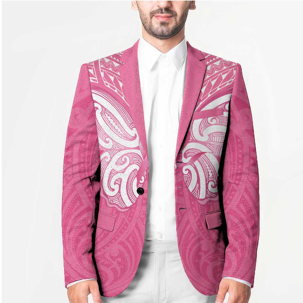 New Zealand Breast Cancer Awareness Blazer Maori Butterfly Pink Ribbon - Polynesian Pride