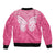 New Zealand Breast Cancer Awareness Bomber Jacket Maori Butterfly Pink Ribbon - Polynesian Pride