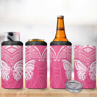 New Zealand Breast Cancer Awareness 4 in 1 Can Cooler Tumbler Maori Butterfly Pink Ribbon - Polynesian Pride